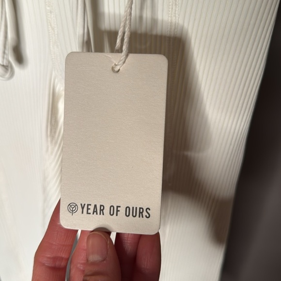 NWT YEAR OF OURS Ribbed Football Leggings Lace-Up Pants • White • XS - Picture 6 of 14